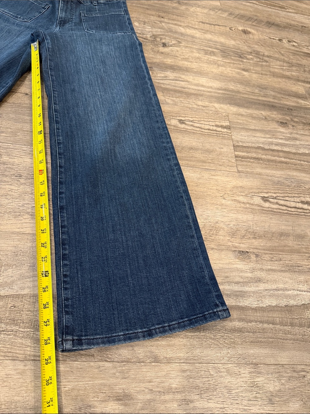 FRAME Le Slim Patch Pocket Palazzo Jeans Thunderstorm Comfort Stretch Denim 27 - Picture 5 of 12
